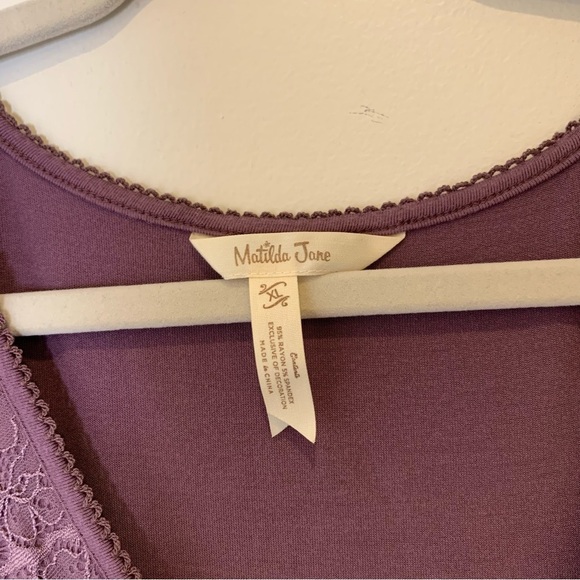 Matilda Jane EUC‎ boho purple mauve vneck long sleeve tunic top. Size XL - Picture 3 of 9
